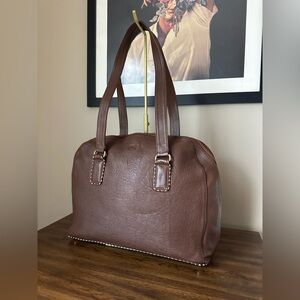 Valentino Garavani Dome Leather Brown Shoulder Bag